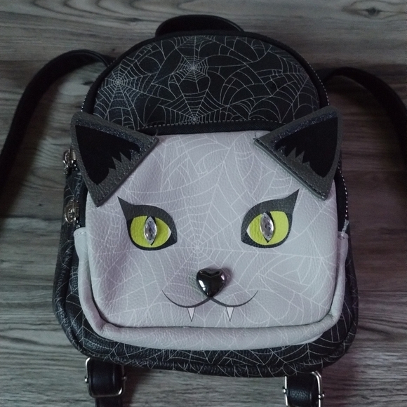 Betsey Johnson Vampire Cat Spider Web Print Mini Backpack main image 6
